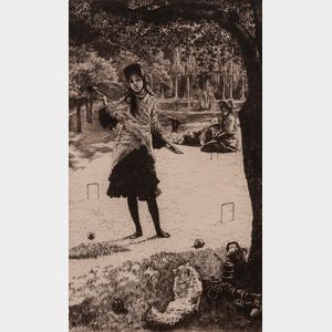 James Jacques Joseph Tissot (French, 1836-1902) Le croquet