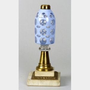 Cut Overlay Glass Peg Lamp