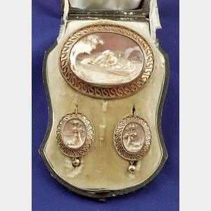 Antique 14kt Gold and Shell Cameo Suite