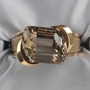 14kt Gold and Smoky Quartz Bracelet