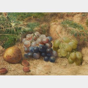 William Henry Hunt (British, 1790-1864) Still Life with Fruit