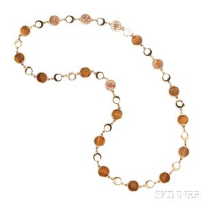 18kt Gold and Tiger's-eye Quartz Necklace