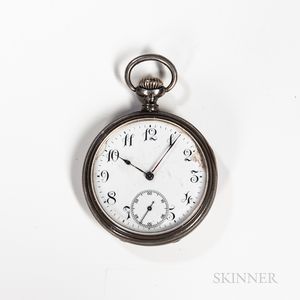 Longines Sterling Silver Open-face Pocket Watch
