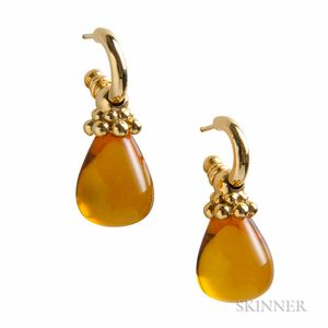 18kt Gold and Amber Earrings