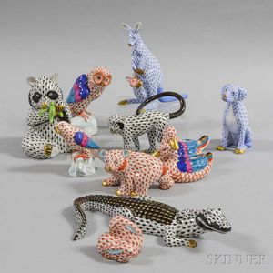 Ten Herend Porcelain Animals