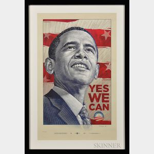 Antar Dayal (American, 20th Century),2008 Barack Obama Presidential Campaign "Yes We Can" Poster