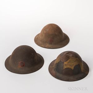 Three WWI Helmets