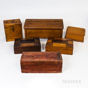 Six Country Wooden Boxes