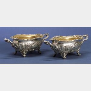Pair of German .800 Silver Rococo Revival Open Serving Dishes