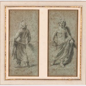 European School, 18th Century Two Sketches After a Greek Sculpture, Front and Back