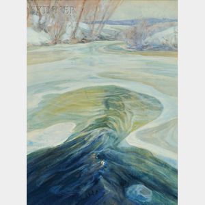 Charles Herbert Woodbury (American, 1864-1940) River in Winter
