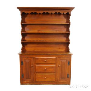 Wallace Nutting Colonial Revival Two-part Pine Open Cupboard