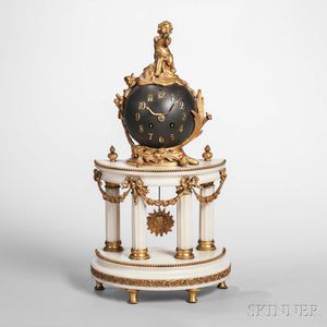 Marble and Bronze Shelf Clock