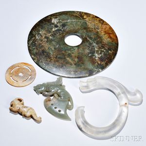 Five Archaic-style Jade and Hardstone Carvings