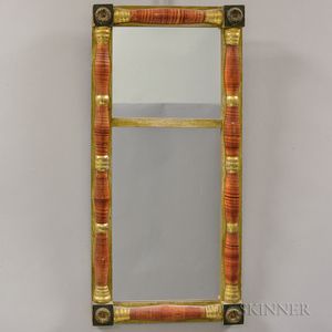 Federal Grain-painted and Gilt Split-baluster Mirror