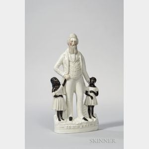 Staffordshire Figure of John Brown with African American Children at His Side