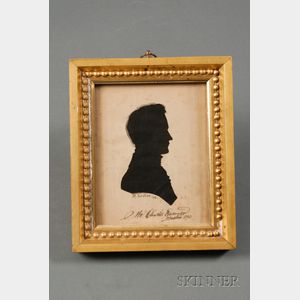 Silhouette Portrait of American Stateman and U.S. Senator Charles Sumner of Boston