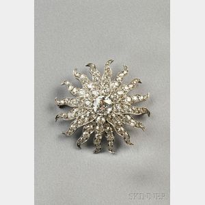 Edwardian Diamond Sunburst Pendant/Brooch, Tiffany & Co.