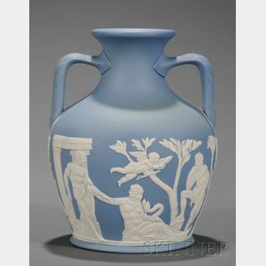 Adams & Bromley Solid Light Blue Jasper Portland-type Vase