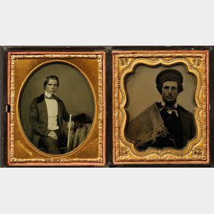 Two Sixth Plate Ambrotype Portraits of Young Men