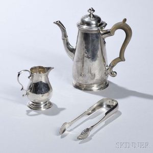 Two Pieces of George II Sterling Silver Teaware