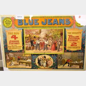 Three Blue Jeans Lithograph Theatre Posters.