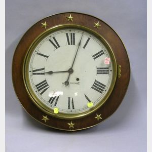 Seth Thomas Mahogany Veneered and Brass Mounted Gallery Clock