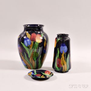Three Royal Stanley Tulip-decorated Ceramic Items