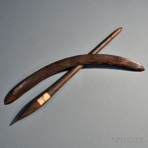 Two Australian Aborigine Carved Wood Items