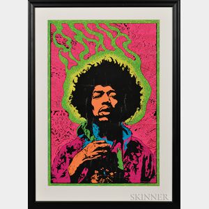 Framed Jimi Hendrix Poster. 