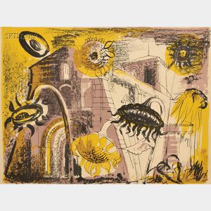 John Piper (British, 1903-1992) Sunflowers at Marignac