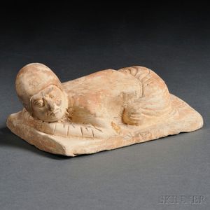 Funerary Pottery Figure of Prostrating Foreigner, Mingqi