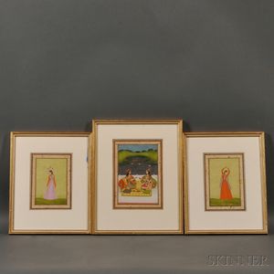 Three Miniature Paintings of Women