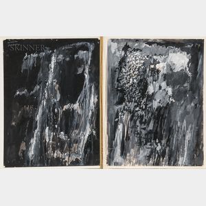Rex Jesse Ashlock (American, 1918-1999) Two Grisaille Paintings on Paper: Abstraction