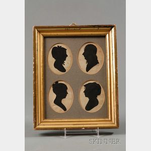Framed Group of Four Silhouette Portraits