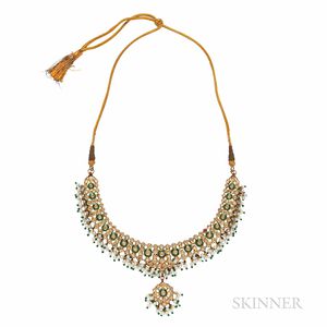 Gold, Enamel, and Diamond Necklace