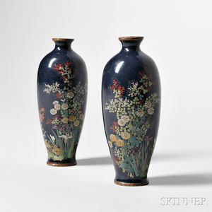 Pair of Small Cloisonne Vases