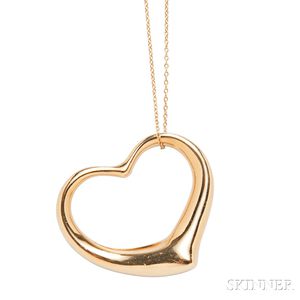 18kt Gold "Open Heart" Pendant, Elsa Peretti, Tiffany & Co.
