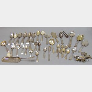 Approximately Forty Pieces of Assorted Sterling Silver and Coin Silver Flatware
