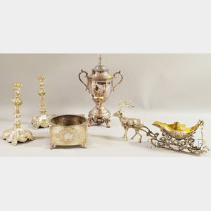 Five Silver-plated Tableware Items