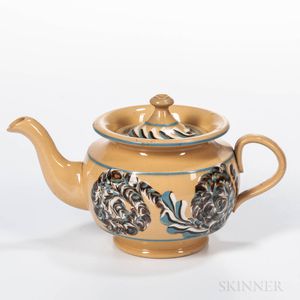 Slip-decorated Yellowware Teapot