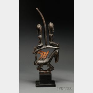 African Carved Wood Dance Crest
