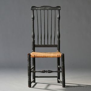 Black-painted Turned Side Chair