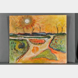 After Jan Sluijters (Dutch, 1881-1957) Expressionist Landscape
