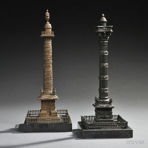 Two Grand Tour Bronze Models of Columns