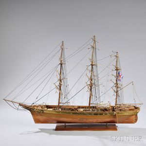 Large Wood and Sheet Metal Model of the British Clipper Ship Cutty Sark