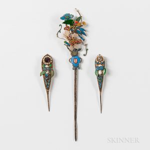 Ornamental Kingfisher Feather Hairpins