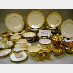 Approximately 128-Piece Assembled Gilt Porcelain Group of Tableware