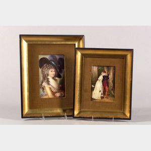 Two Small Painted Porcelain Plaques