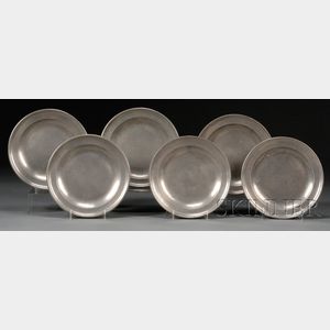 Six Pewter Plates